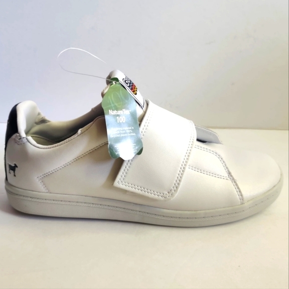 GOATS Slip On Sneakers Platform White Leather Hook Loop Chunky Women's 8.5 Retro - Picture 5 of 15